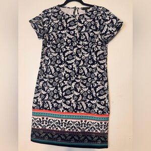 Banana Republic Navy and Cream Floral Dress